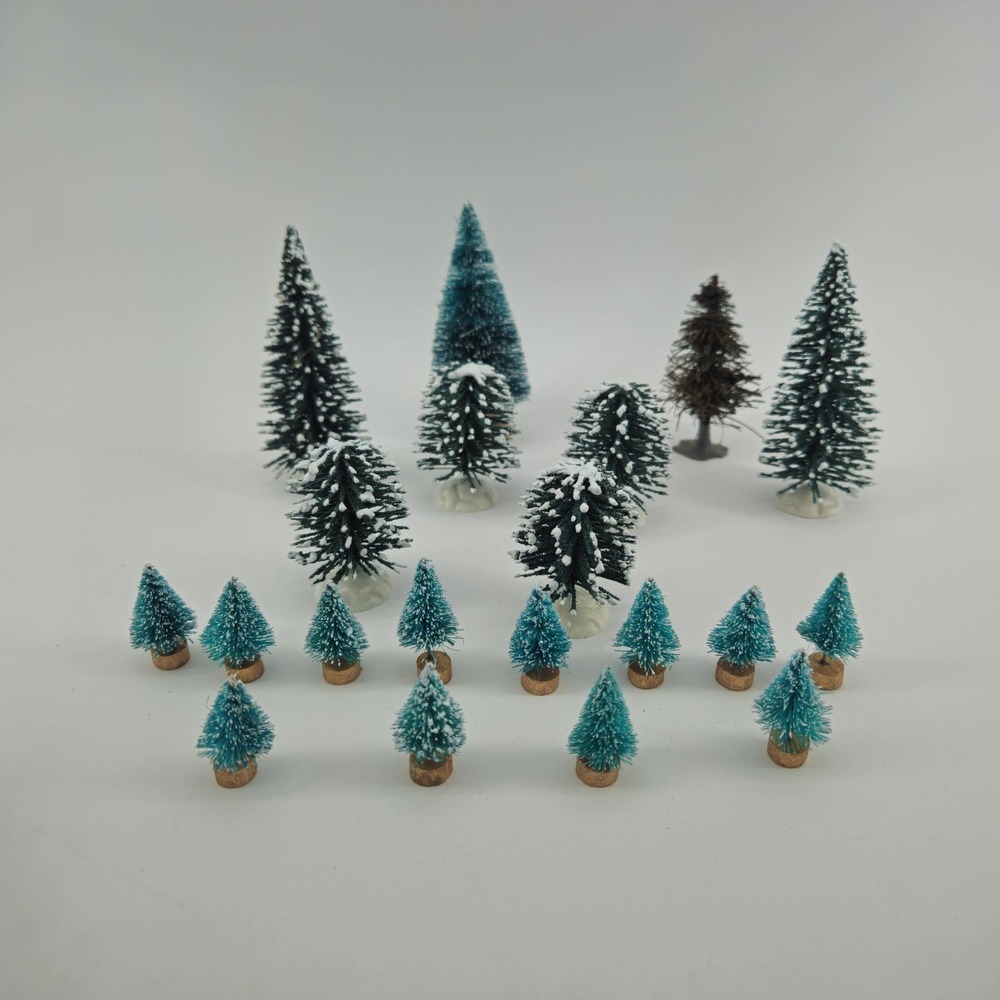 Vintage Lemax‎ Lot Of 20 Various Mini Decorative Christmas Village Trees